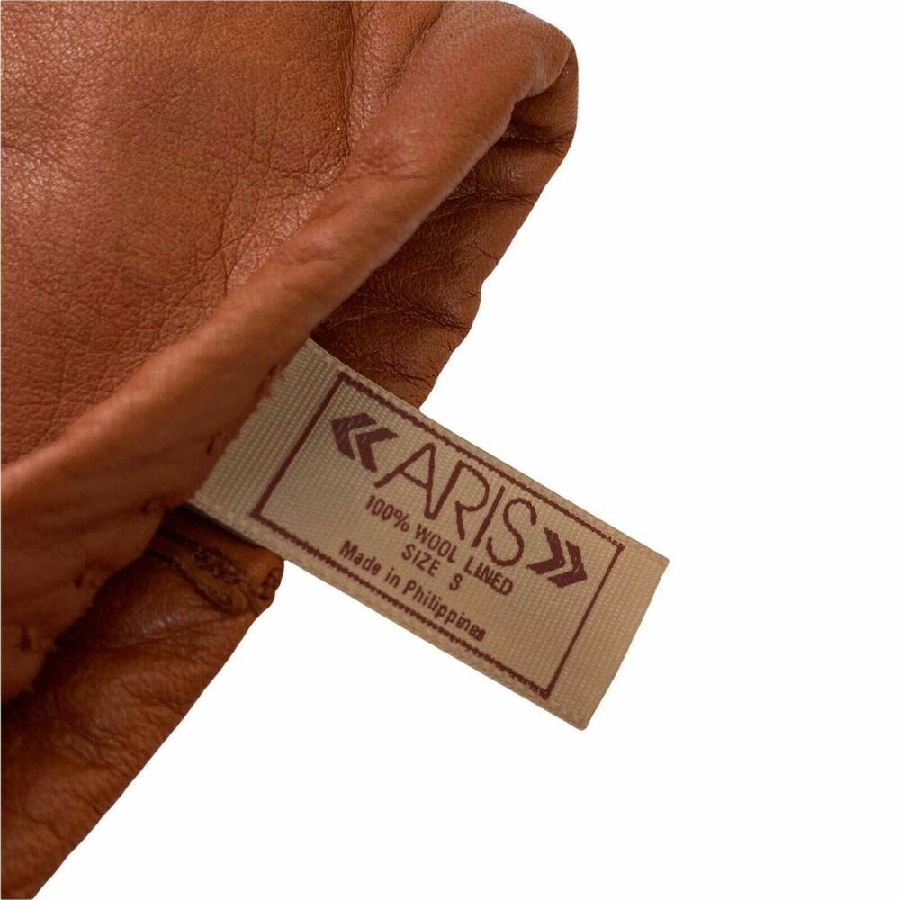 Leather Gloves Vintage Aris Women's Brown Soft Driving size Small - Picture 6 of 9